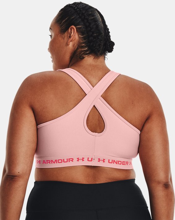 Sport-BH Armour® Mid Crossback Heather, Pink, pdpMainDesktop image number 1